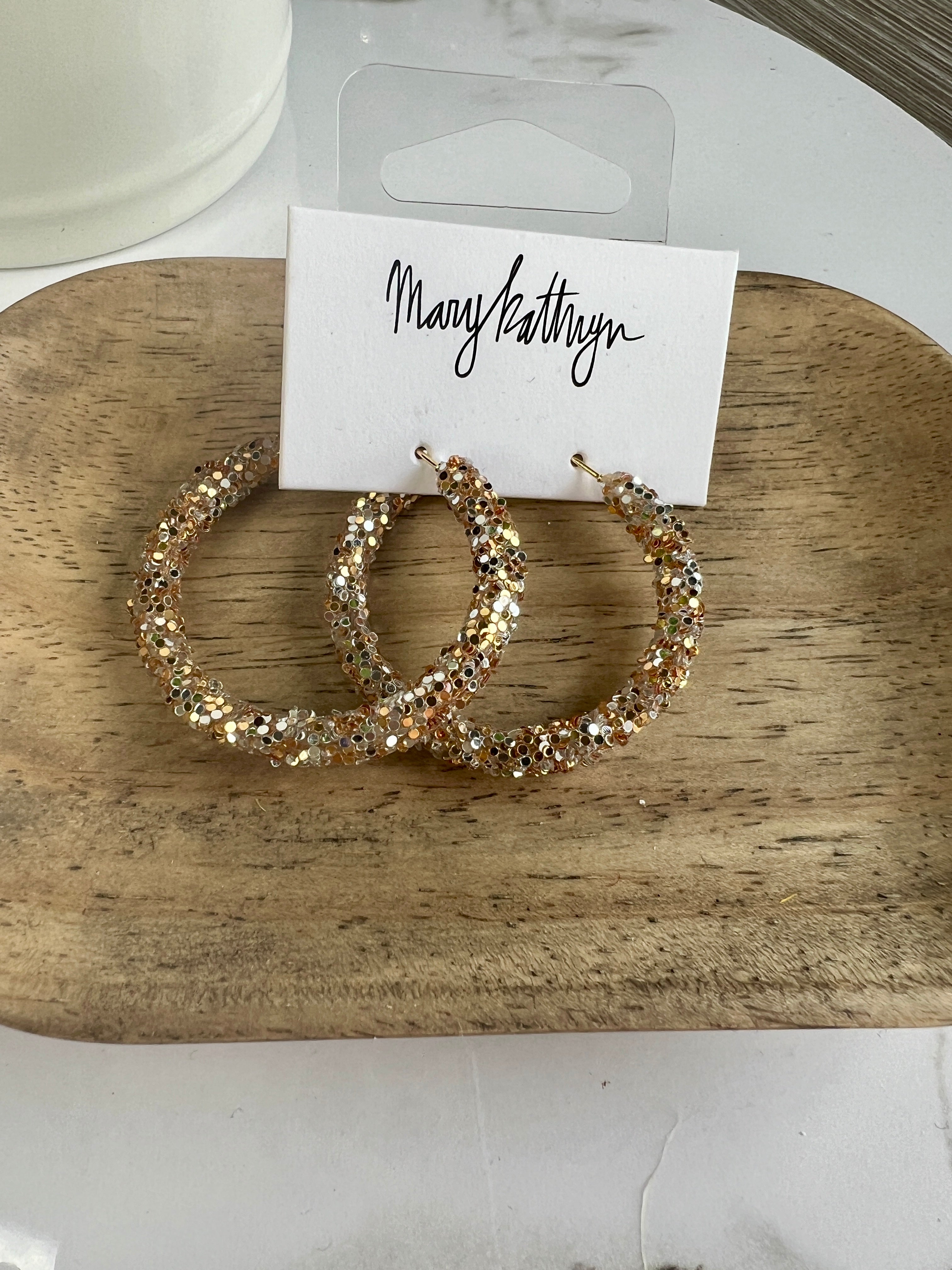 Gold Silver Glitter Hoops