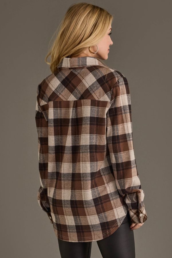 Cocoa Cabin Buttery Soft Flannel Top