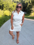 Luxe Collar Skort- Heathered Neutral