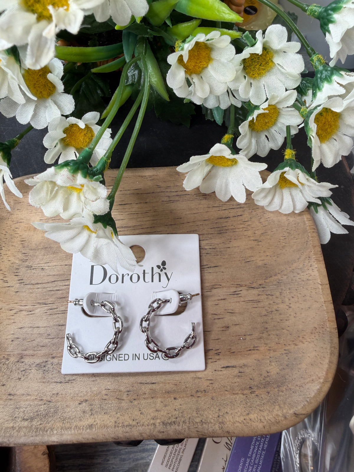 Linked Up Silver Hoops