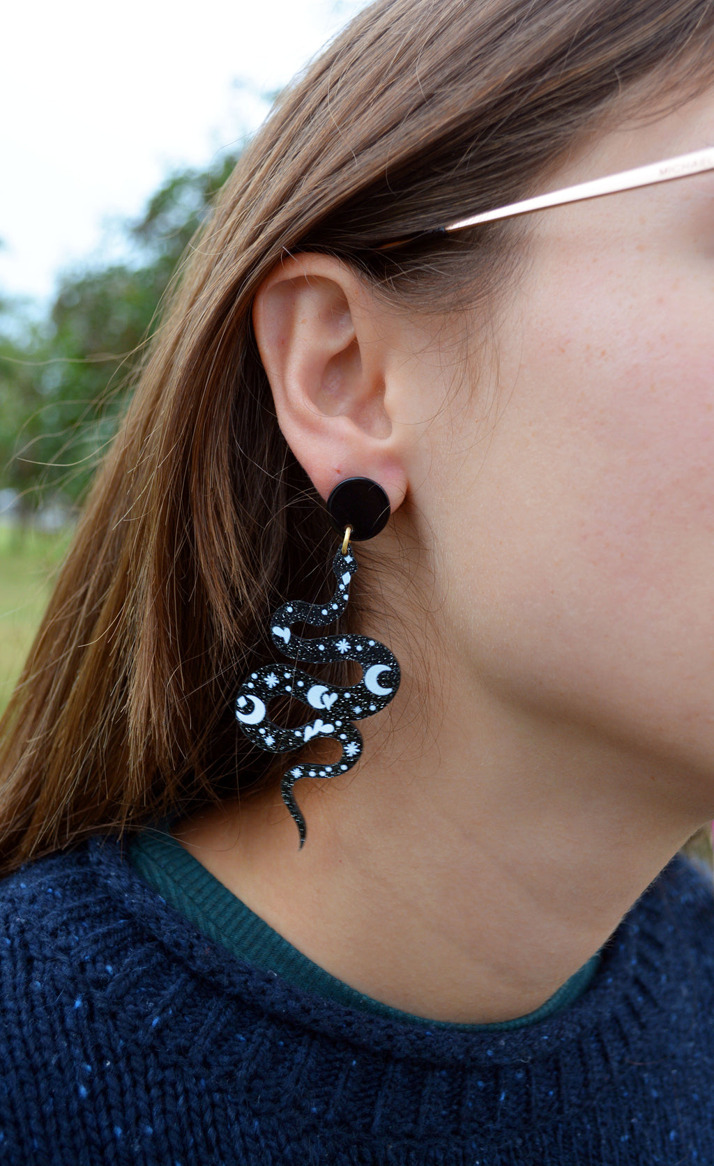 Sabrina Snake Dangles (BLACK)