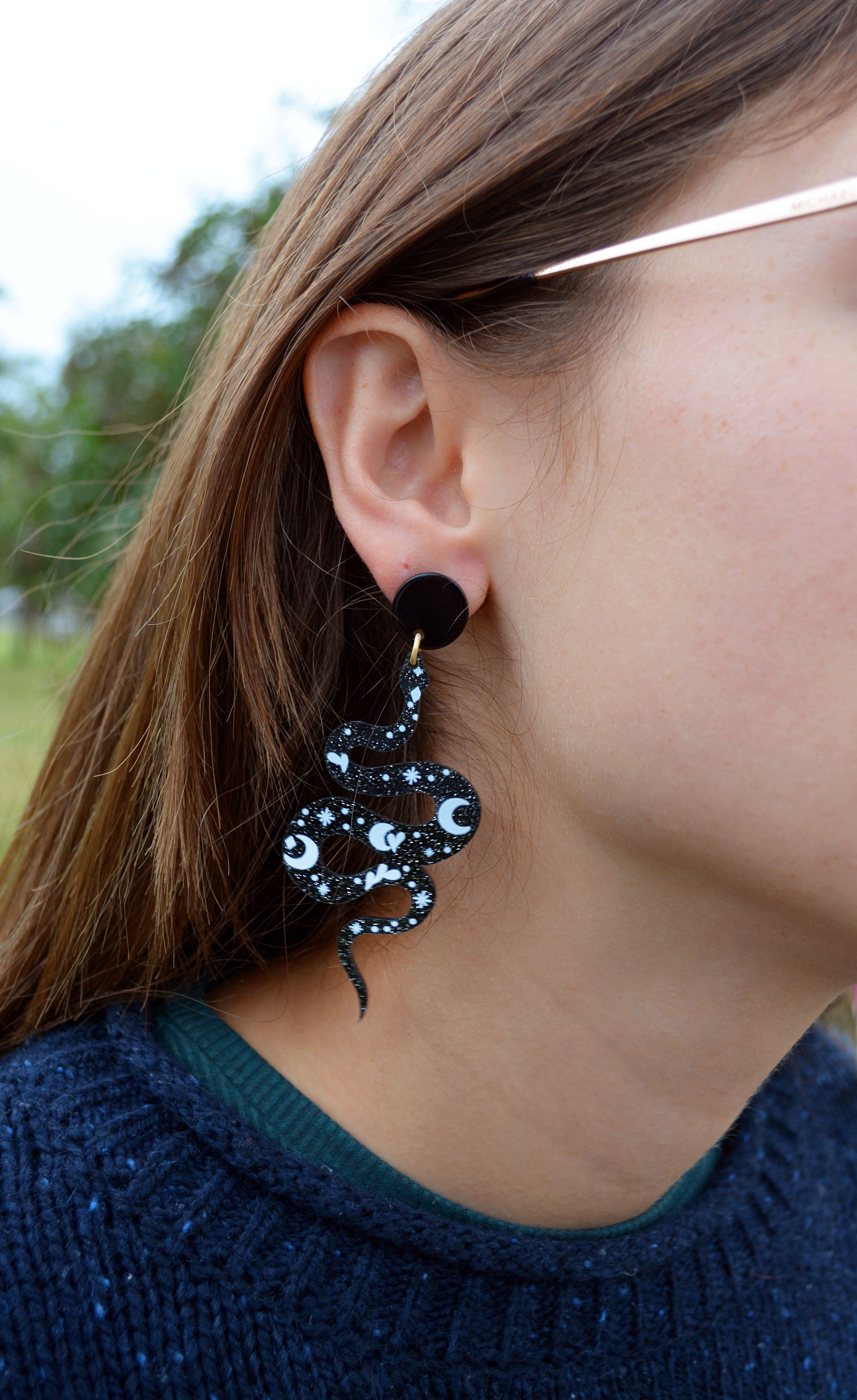 Sabrina Snake Dangles (BLACK)