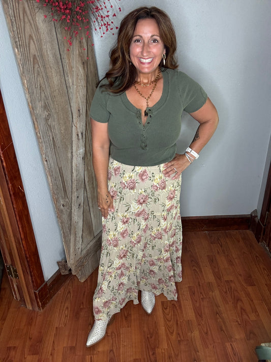 Boho Rose Bloom Skirt