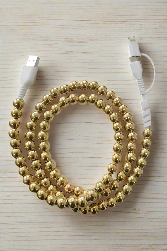 Gold Beaded Cord Charger