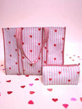 Sweet On You Pink Tote And Cosmetic Bag Set