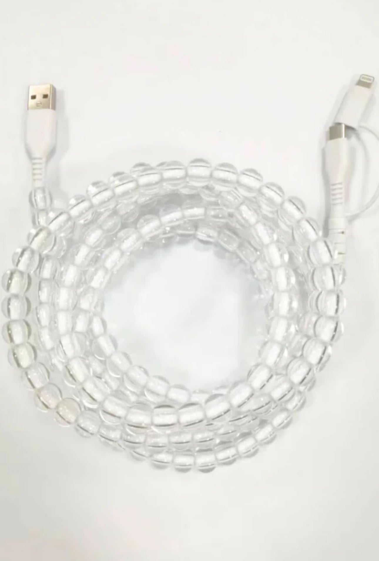 Clear Beaded Cord Charger