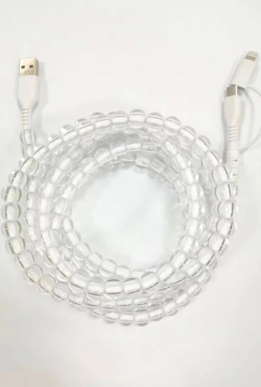 Clear Beaded Cord Charger