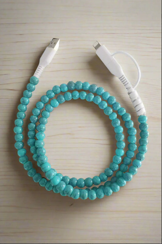Turquoise Beaded Cord Charger