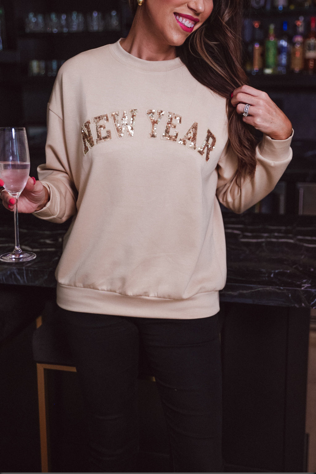 New Year Beaded Pullover