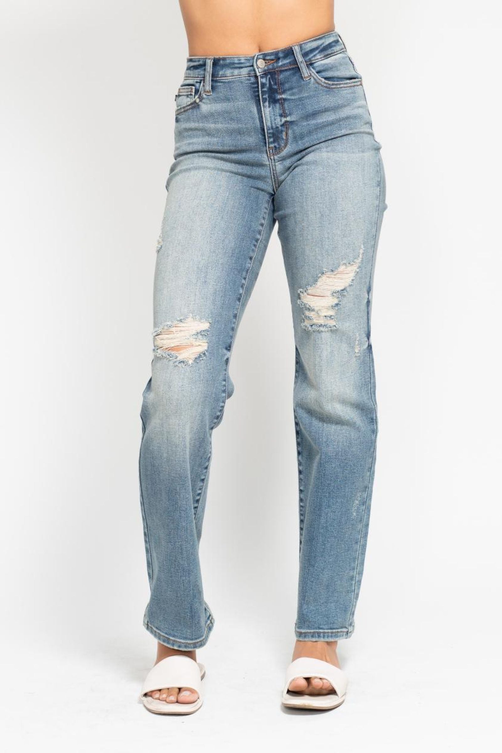 Judy Blue Rebel Straight Dad Jeans