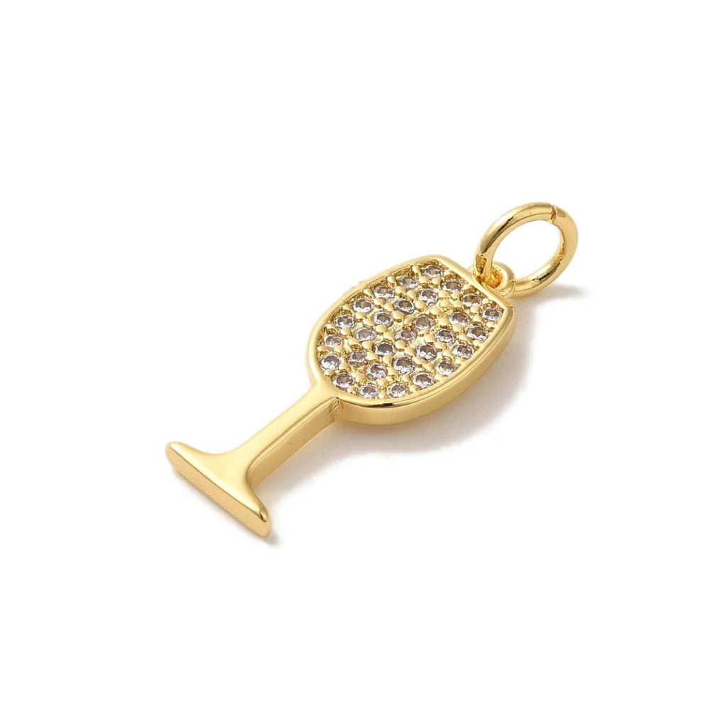 Gold Cubic Zirconia Wine Glass