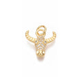 Gold Cubic Zirconia Longhorn Charm
