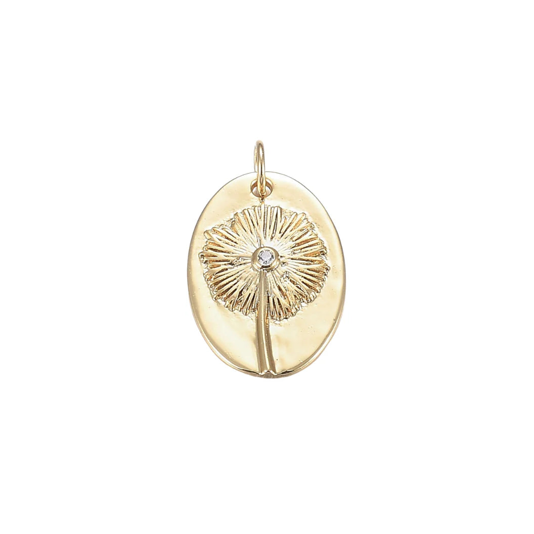 Gold Wish Upon A Dandelion Charm