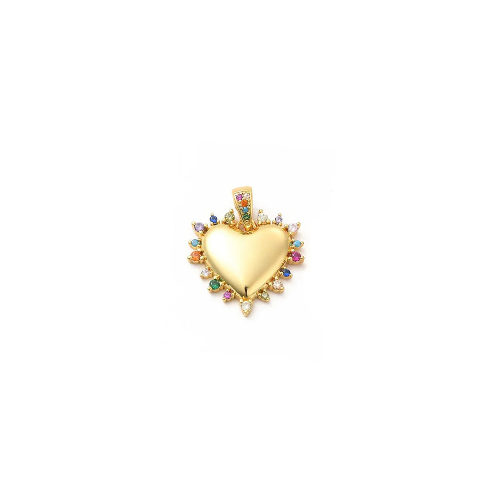 Gold Confetti Heart Charm