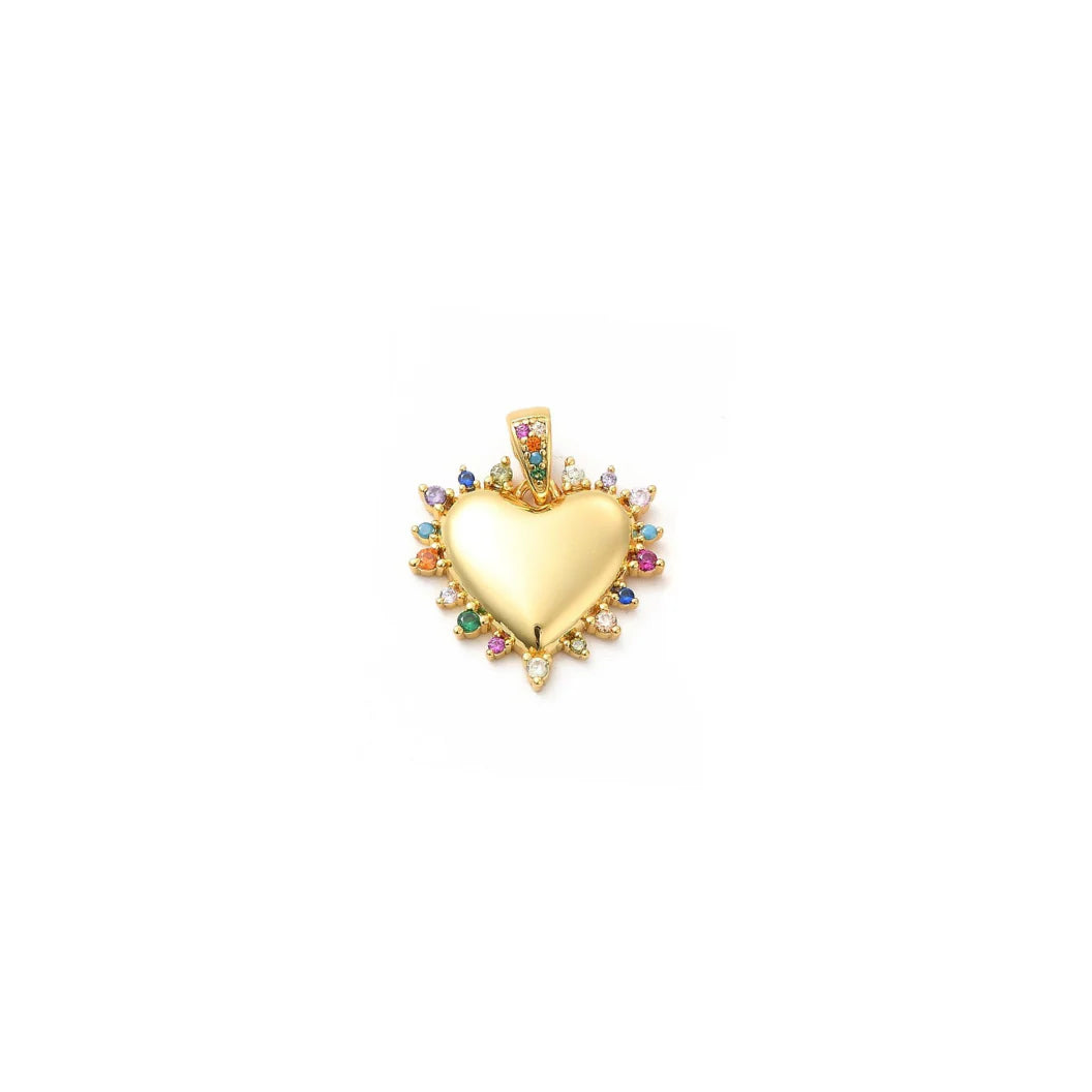 Gold Confetti Heart Charm