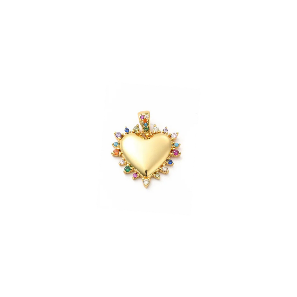 Gold Confetti Heart Charm