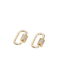Small Gold Gabi Carabiner | Cubic Zirconia Oval Screw Carabiner