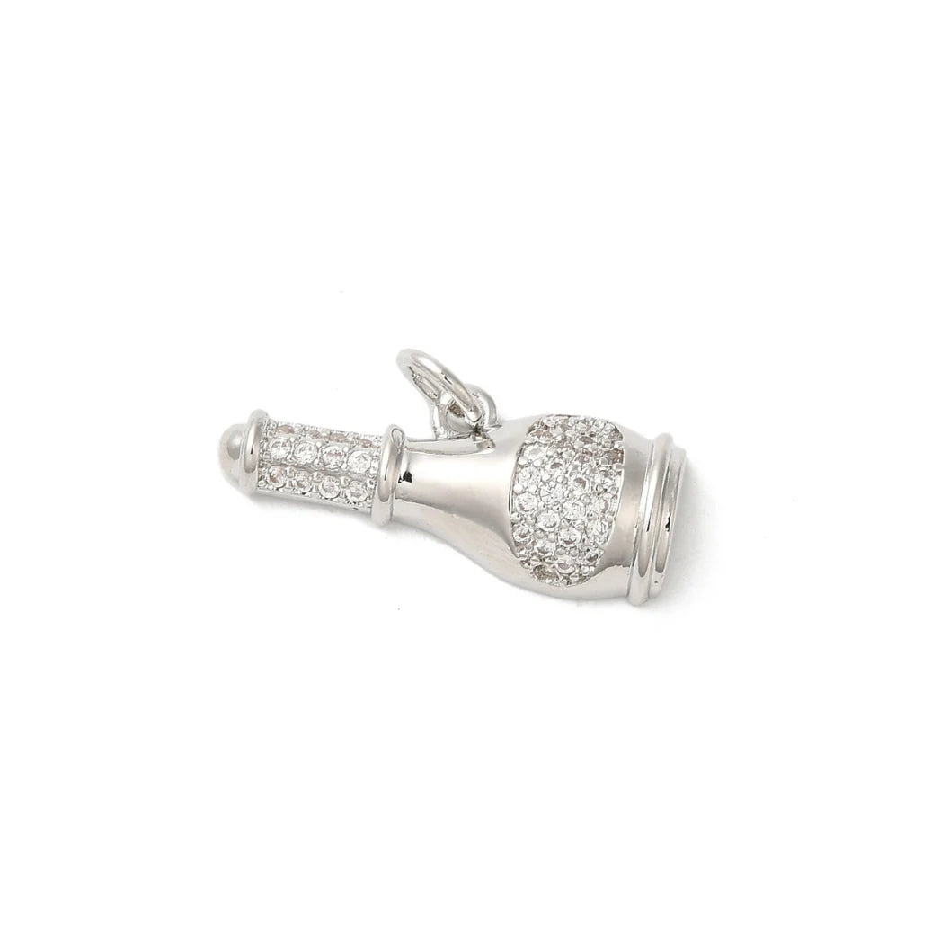 Silver Cubic Zirconia Bubbly Bottle