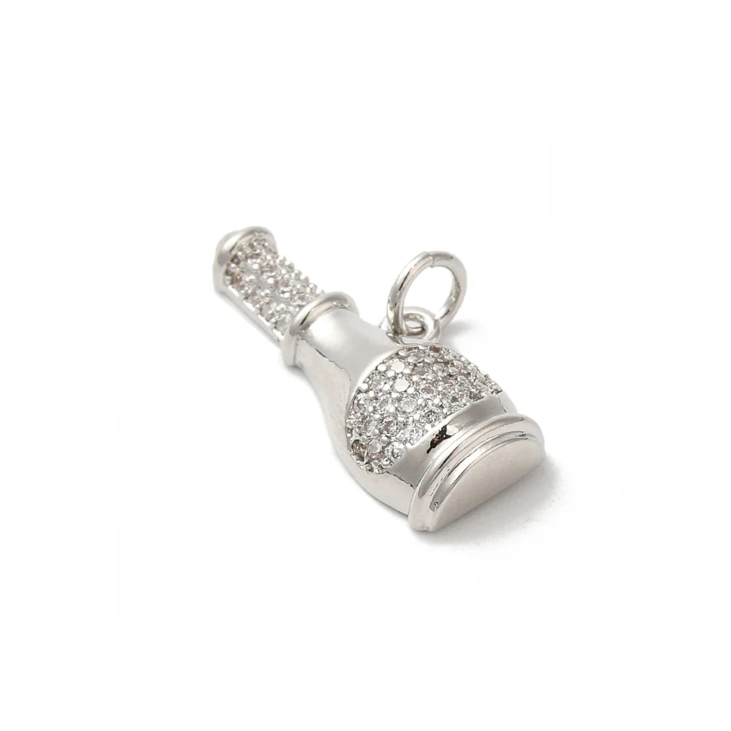 Silver Cubic Zirconia Bubbly Bottle