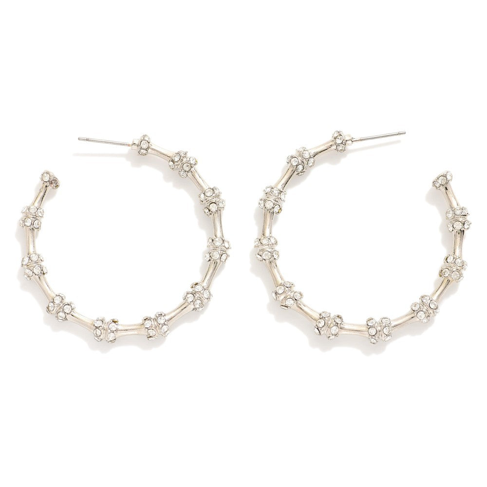 Bamboo & Rhinestone Hoops
