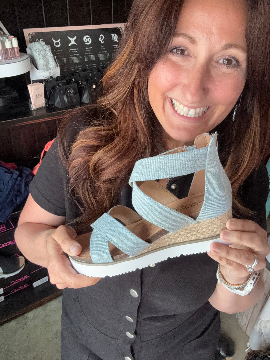 Corky’s Double Dutch Denim Sandals