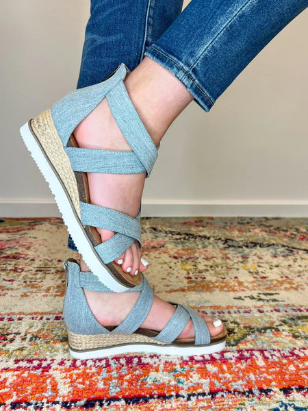 Corky’s Double Dutch Denim Sandals
