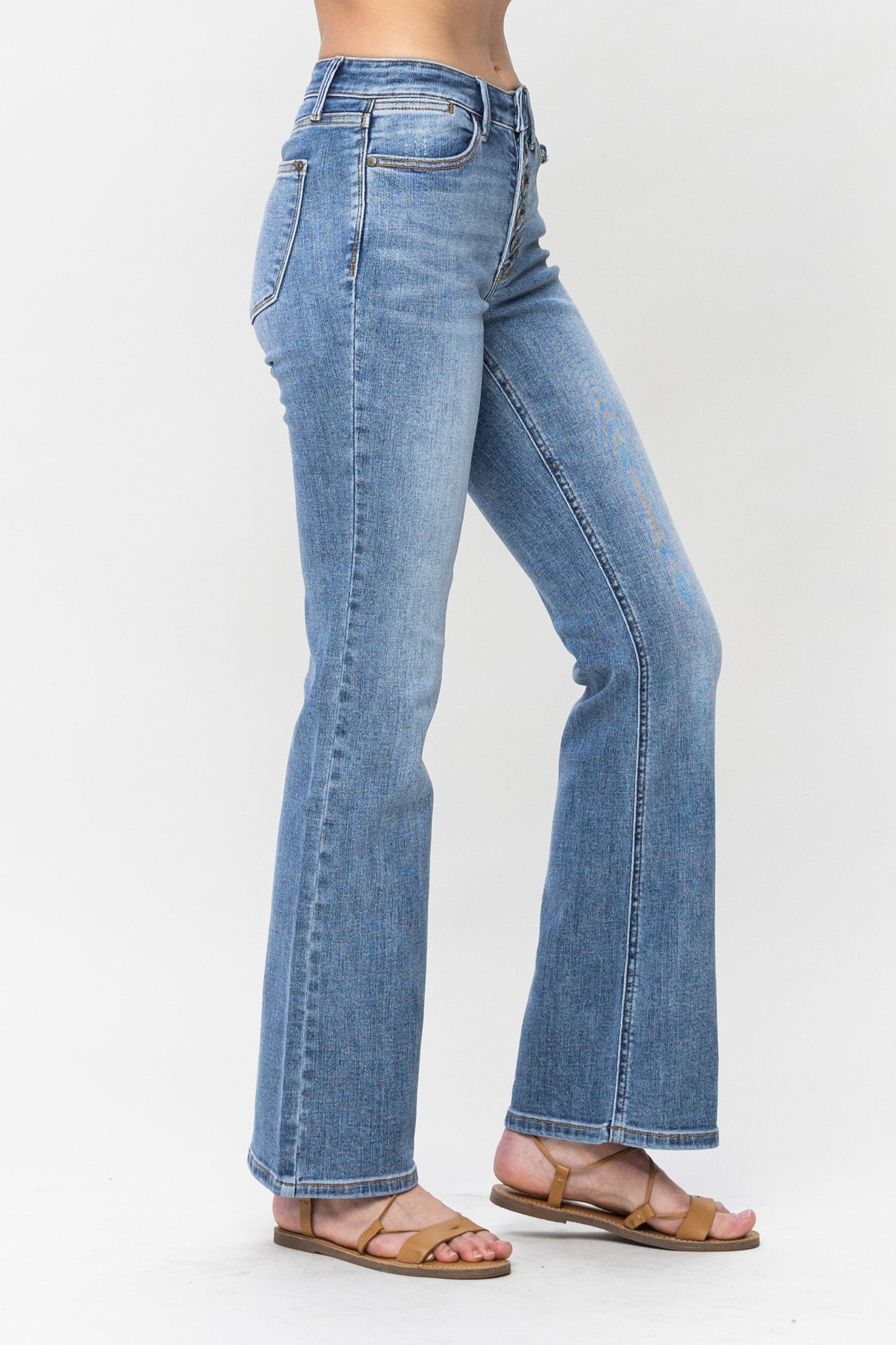 Judy Blue Mid Rise Vintage Button Fly