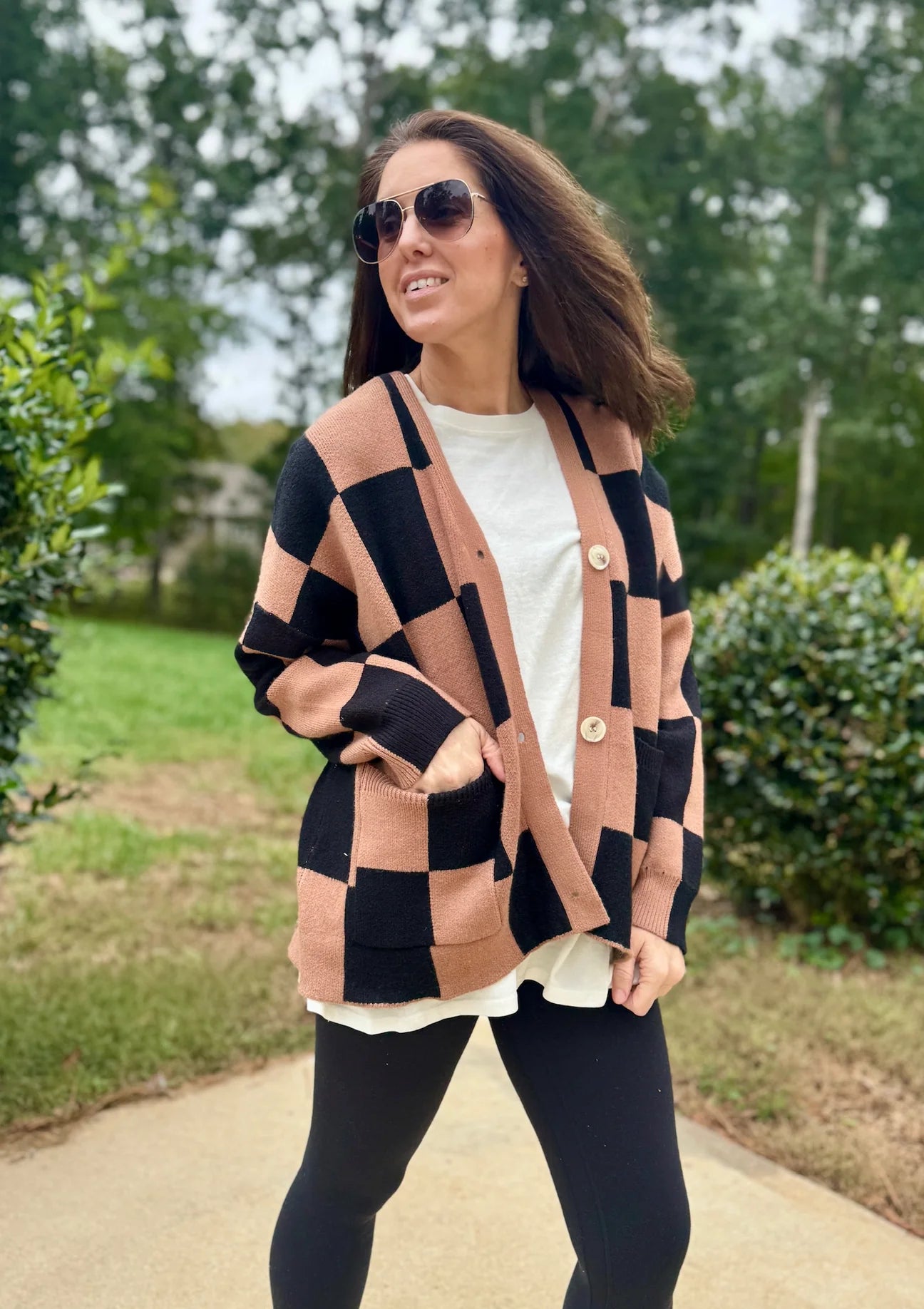 Checkmate Chic Cardigan