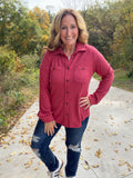 Heather Red Dream Soft Button-Up Flannel