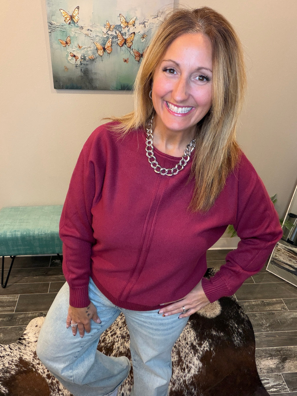 Everyday Elegance Sweater Cabernet