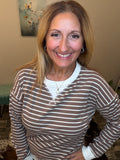 Mocha Mornings Striped Pullover