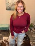 Butter Soft Long Sleeve Cabernet