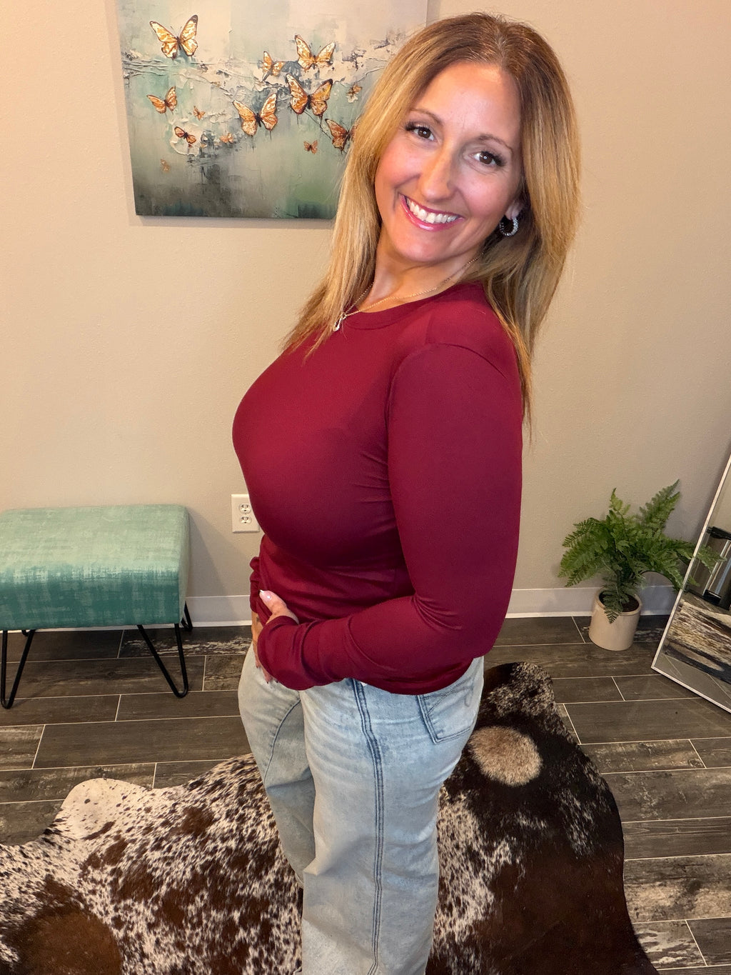 Butter Soft Long Sleeve Cabernet
