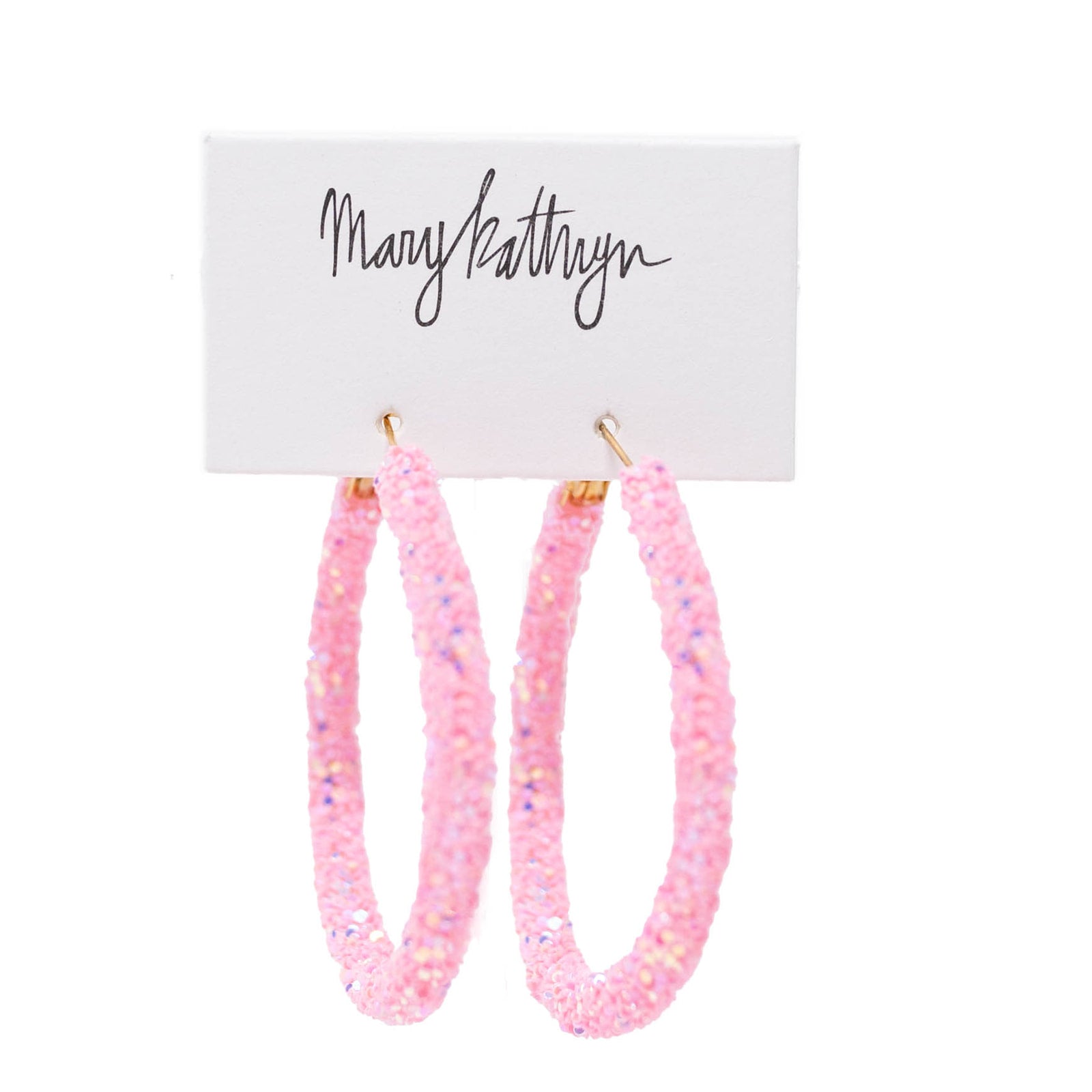 Light Pink Glitter Hoops