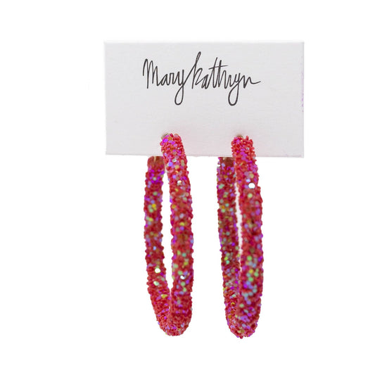 Watermelon Glitter Hoops