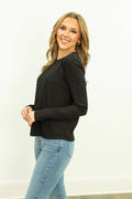 Essential Ribbed Black Top