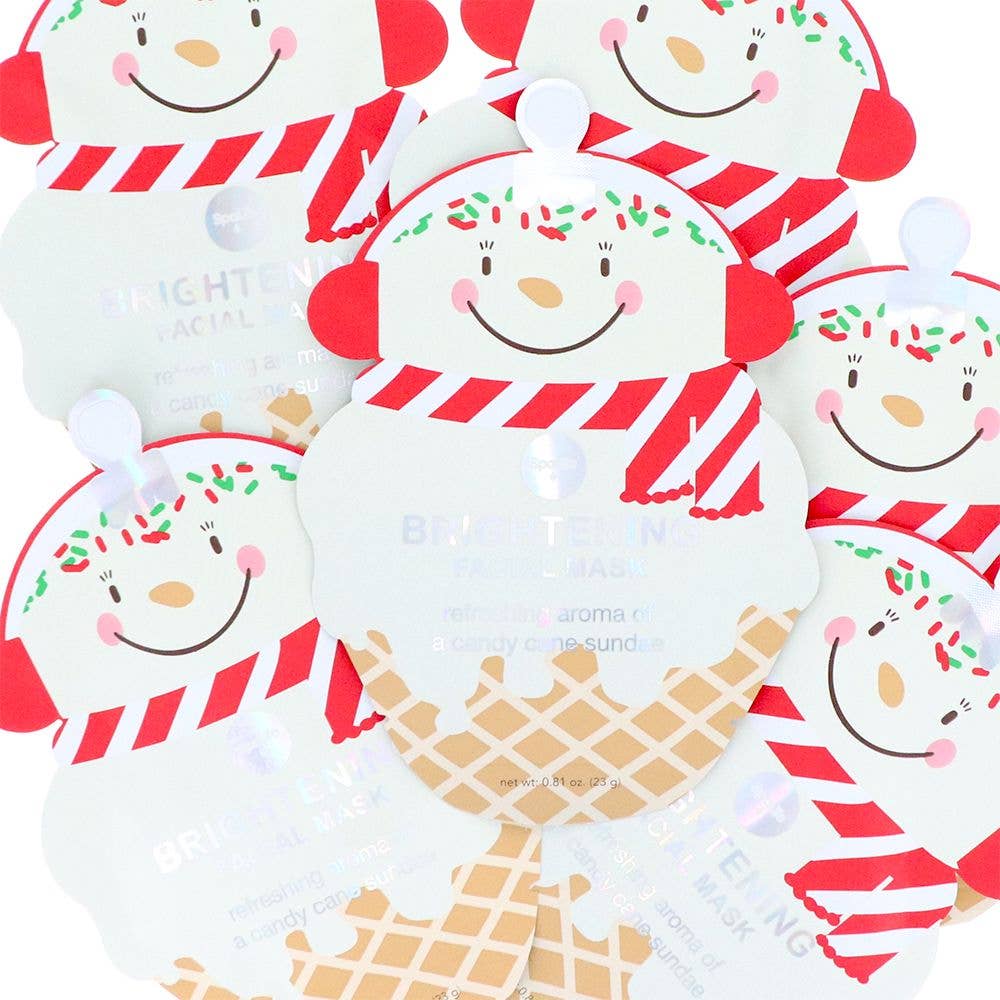 Candy Cane Sundae Christmas Holiday Brightening Facial Mask