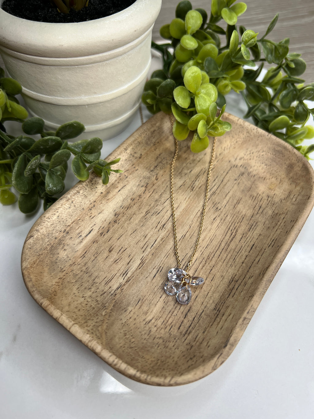 Rhinestone Cluster Necklace