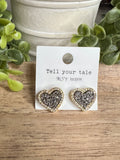 Druzy Heart Studs