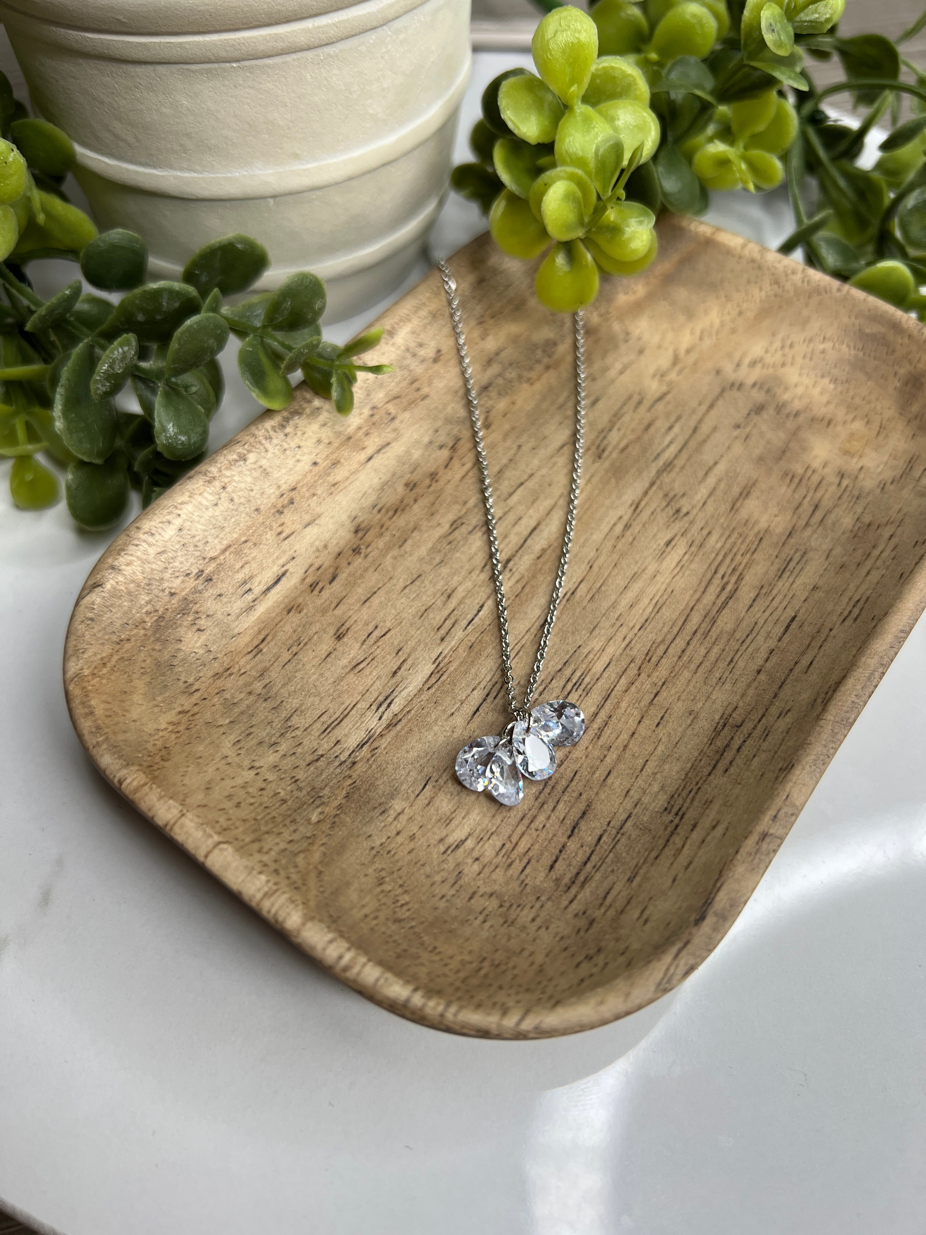 Rhinestone Cluster Necklace