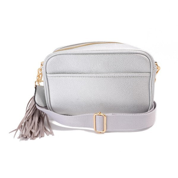 Silver Leather Handbag