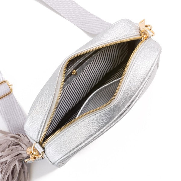 Silver Leather Handbag