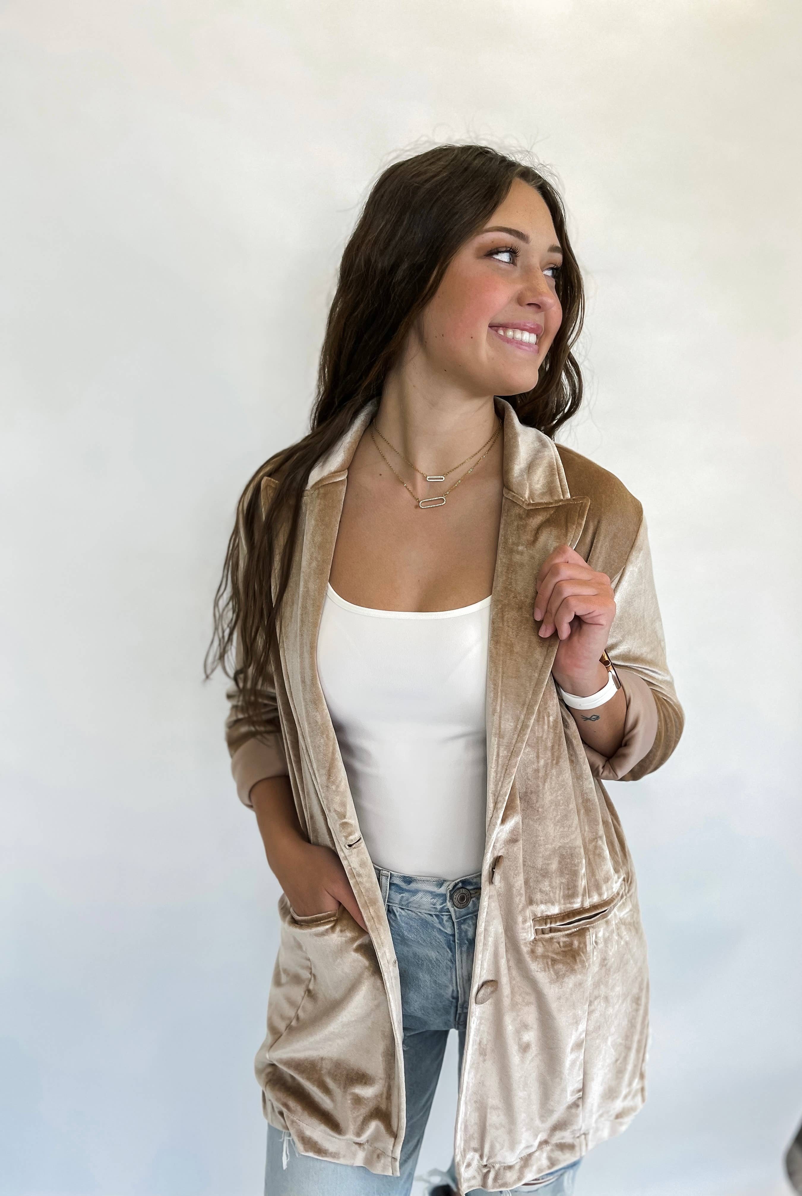 NYX Champagne Velvet Blazer