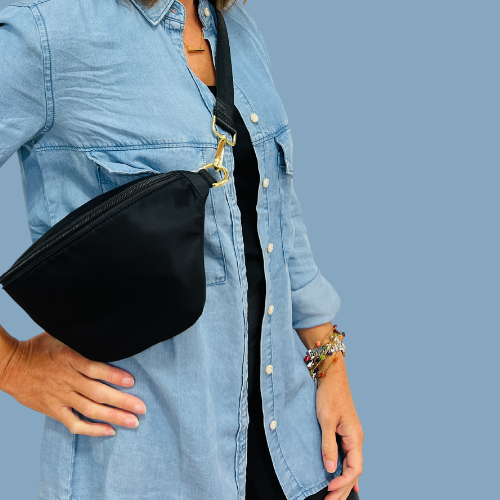 Nylon BLACK Colorful Fanny Pack - Hip - Bum Bag