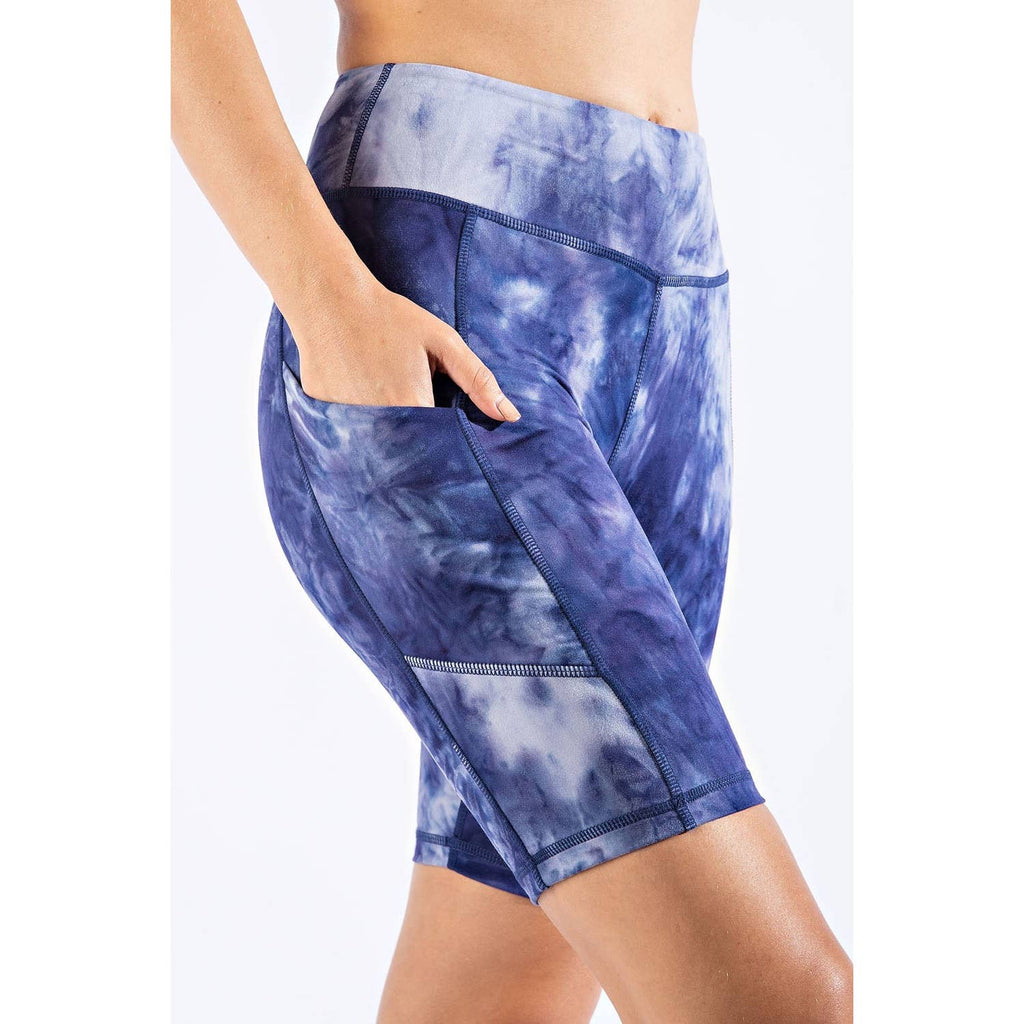 Marble Tie Dye Print Biker Shorts