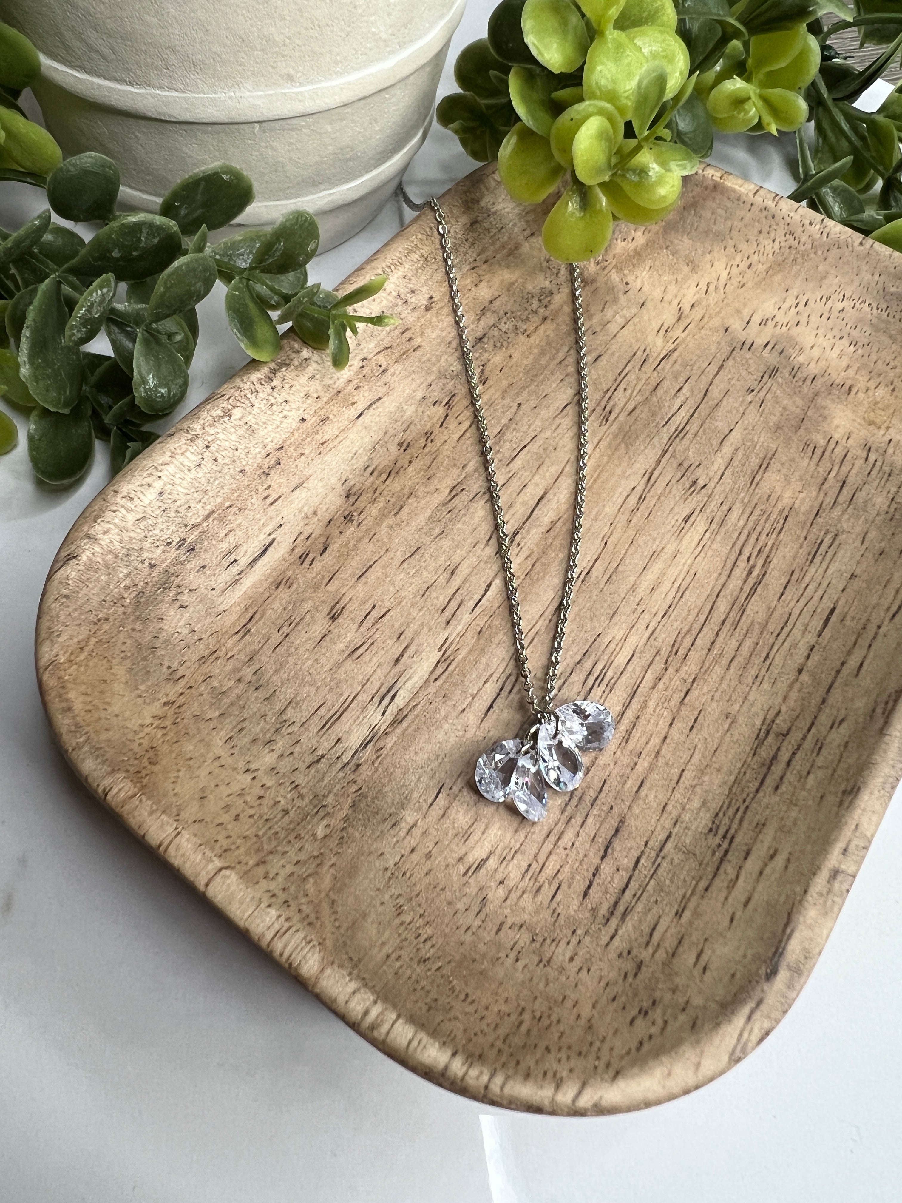 Rhinestone Cluster Necklace