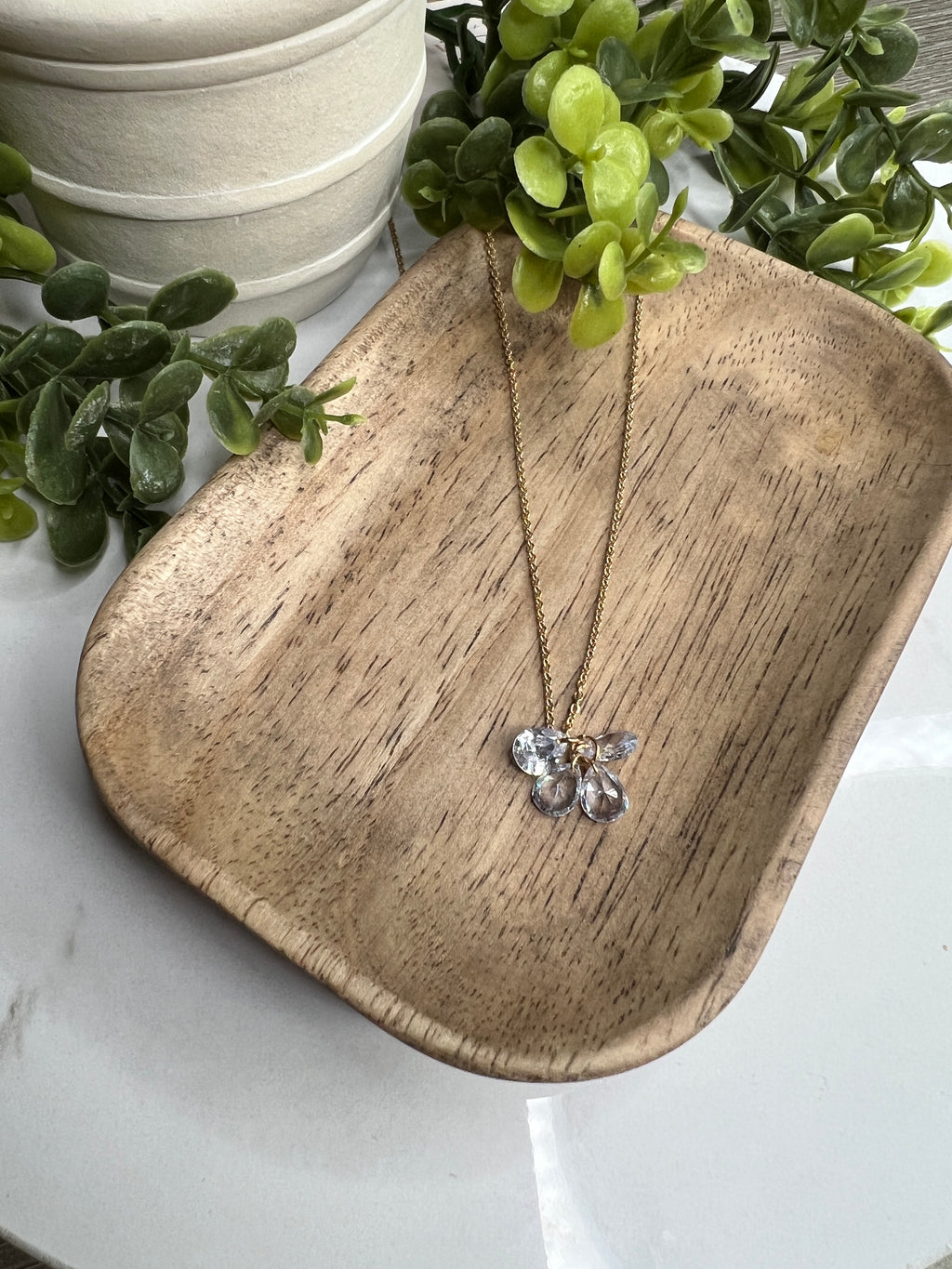 Rhinestone Cluster Necklace